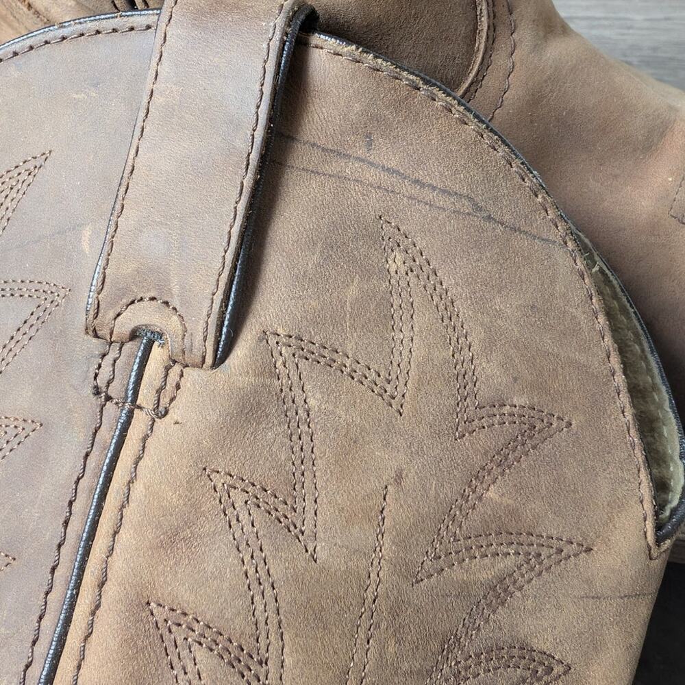 DURANGO Brown Leather Boots Women's 8 Embroidered Western Cowboy Pull On RD4112 - Picture 12 of 12